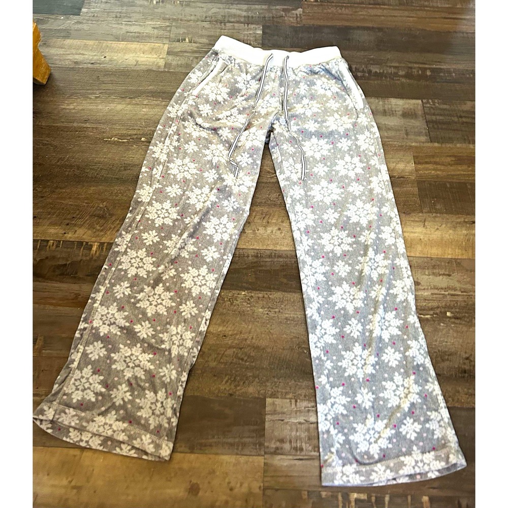 Nautica Women's Gray/White Snowflake Pajama Pants Regular XS Polyester Spandex